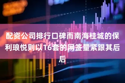 配资公司排行口碑而南海桂城的保利琅悦则以16套的网签量紧跟其后