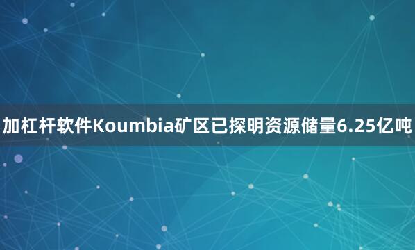 加杠杆软件Koumbia矿区已探明资源储量6.25亿吨