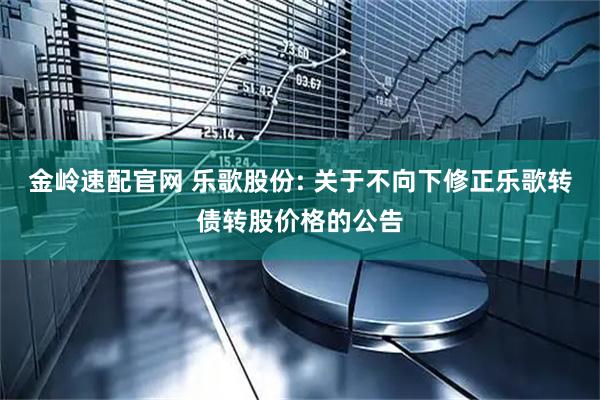 金岭速配官网 乐歌股份: 关于不向下修正乐歌转债转股价格的公告